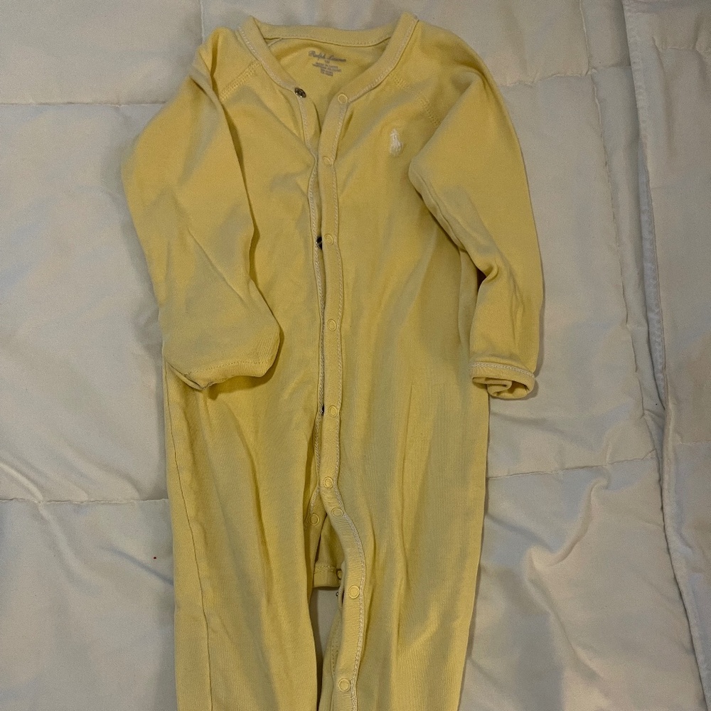 Kids Ralph Lauren Yellow Onesie 9 Month